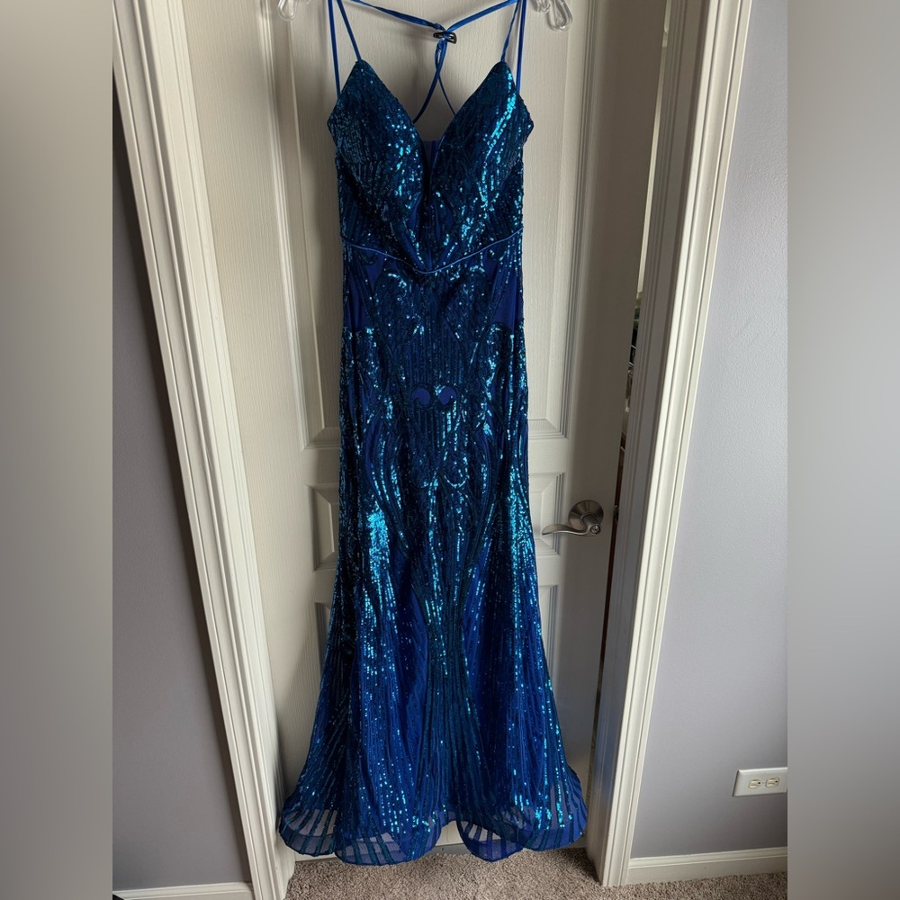 Blue prom dress - size 8